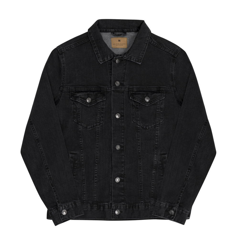 Half white half outlet black denim jacket